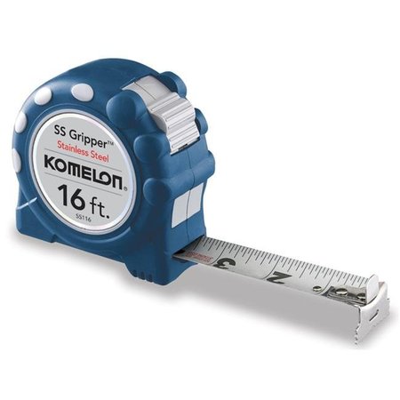 Komelon Komelon USA 416-SS116 1 in. x 16 ft. Ss Gripper Stainless Steel with Rubber Grip Measure Tape Rule 416-SS116